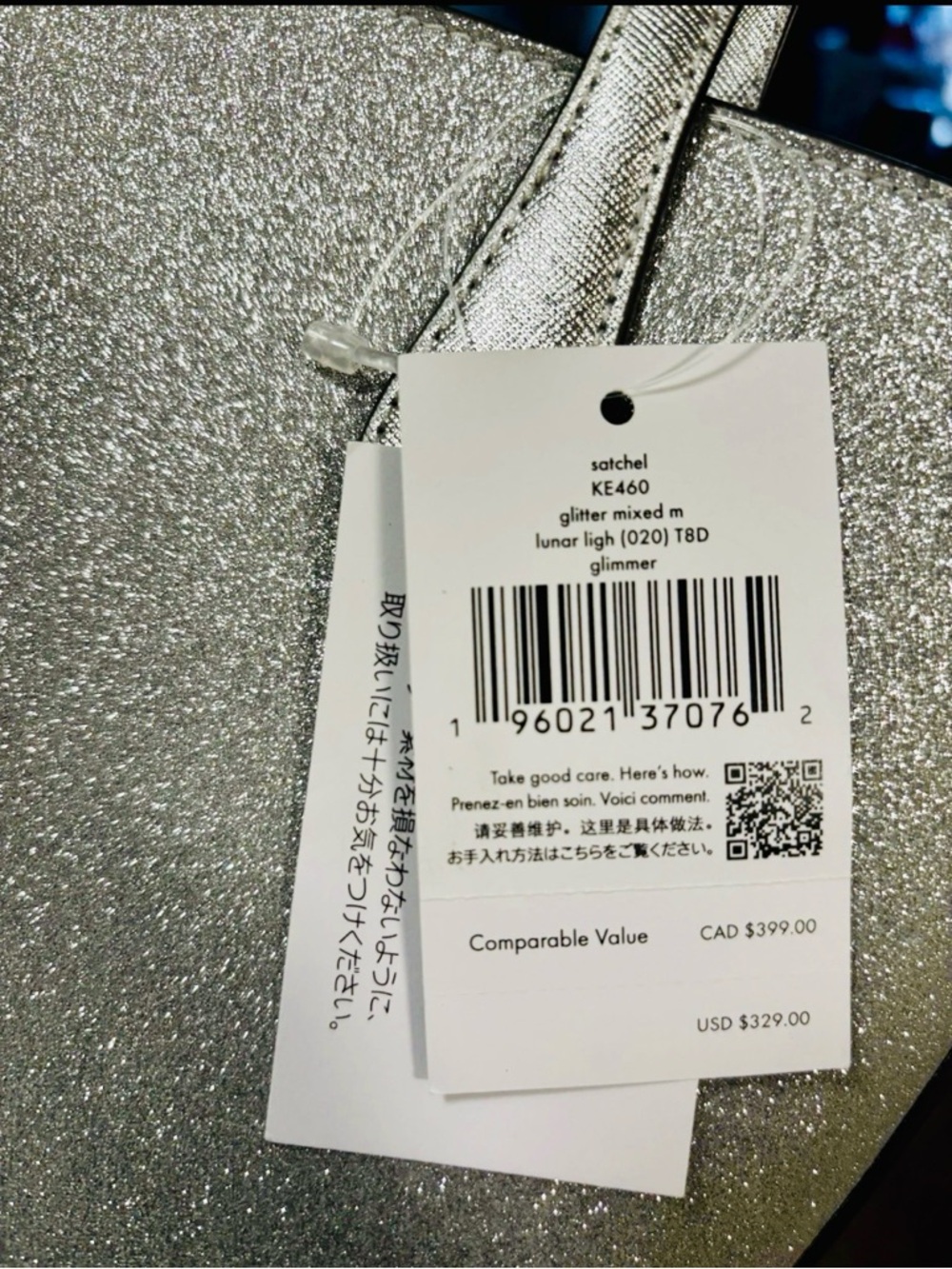 kate spade Lunar Light Glitter Satchel Crossbody Bag - Picture 8 of 9